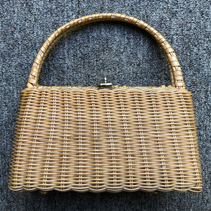 Vintage Lesco Lona Box Purse Woven Wicker Handbag